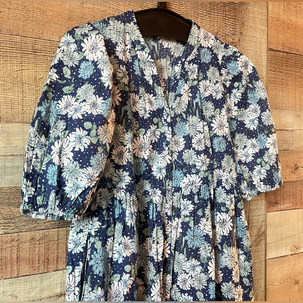 Paul & Joe Floral Dress Size M Puff Sleeve Pockets | Cottage Flow